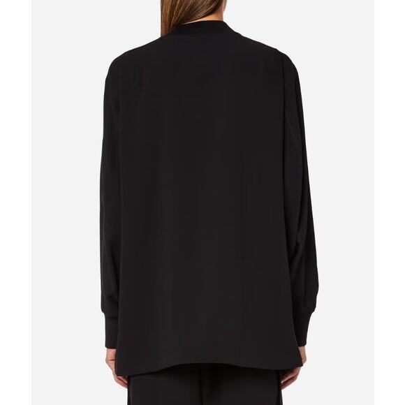 T by Alexander Wang Black Oversized Crepe Welded Bomber Jacket Small - Picture 9 of 10